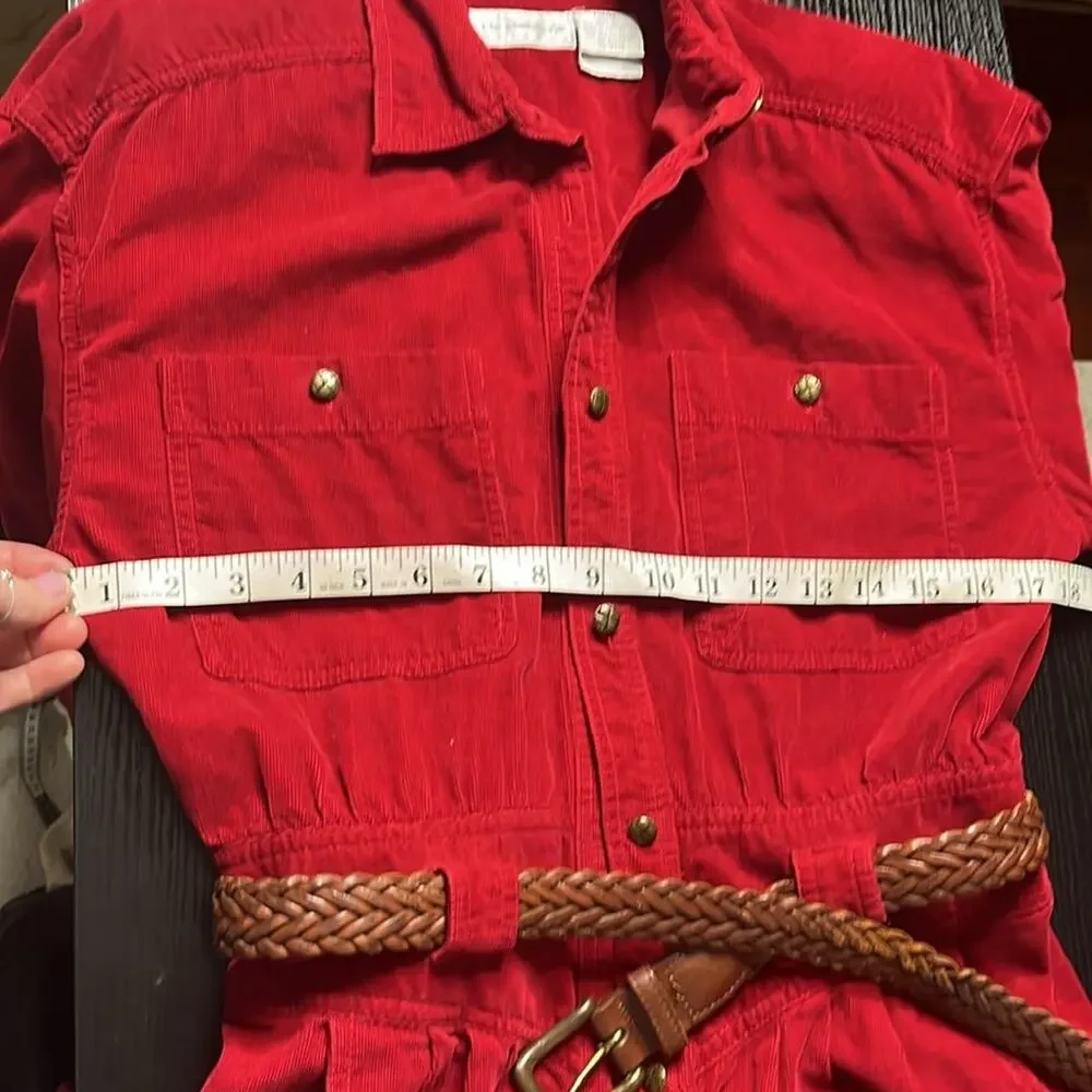 Vintage 90’s Liz Claiborne Red Corduroy Dress
